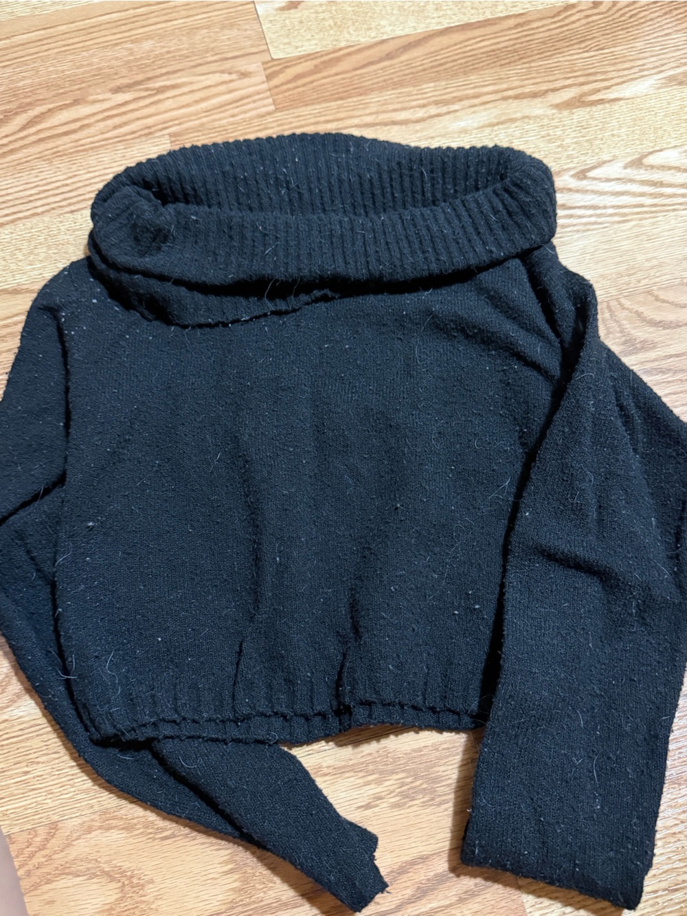 Urban Outfitters Black Cropped off the shoulder Sweater